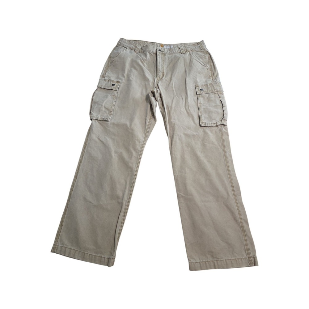 Carhartt Cargo Pants Mens 40x32 Tan Relaxed Fit Workwear